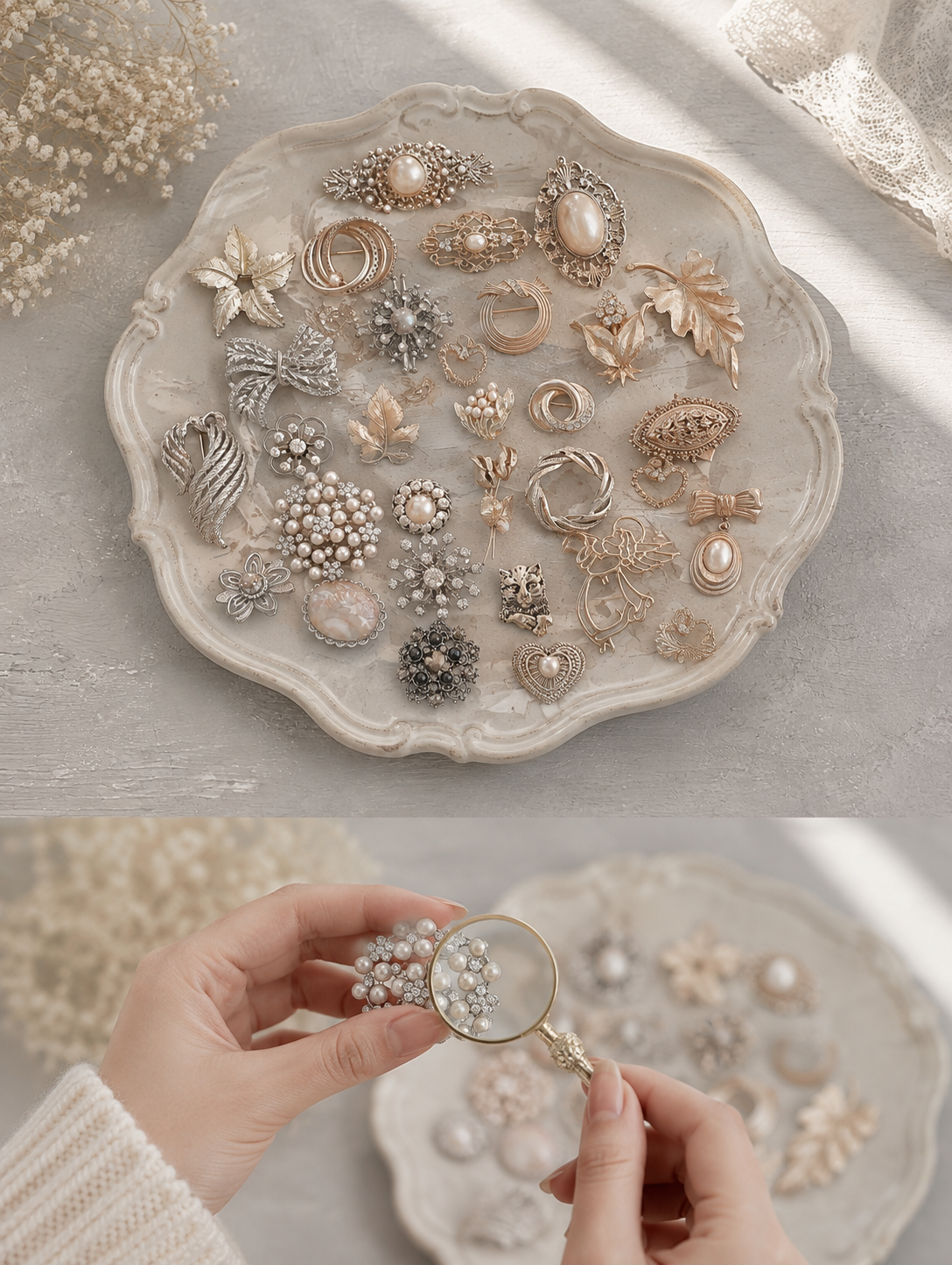 Vintage Inspired Floral Brooch Mystery Box fashion jewelry assortment