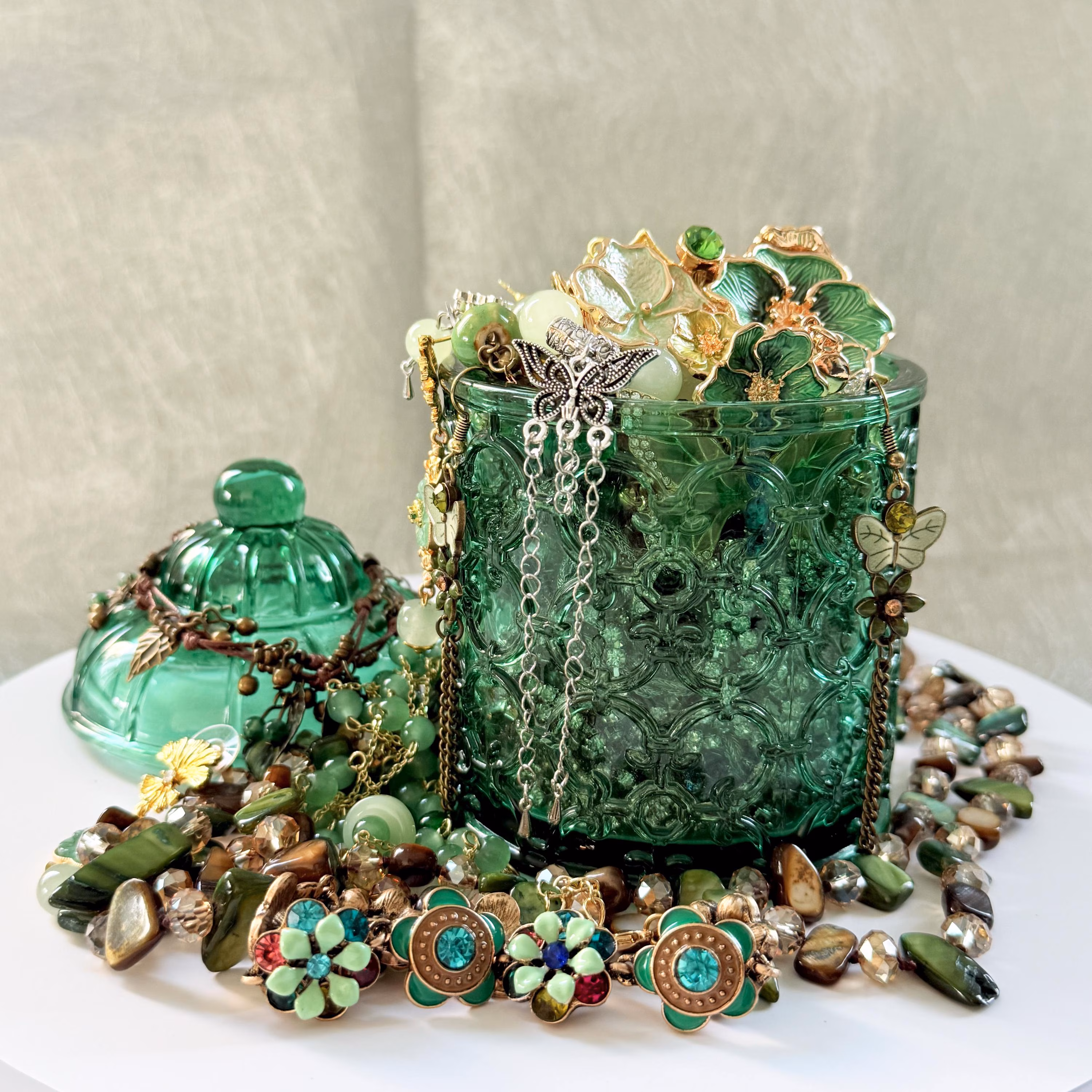 Green Fairy Inspired Mystery Jewelry Jar fashion jewelry assortment