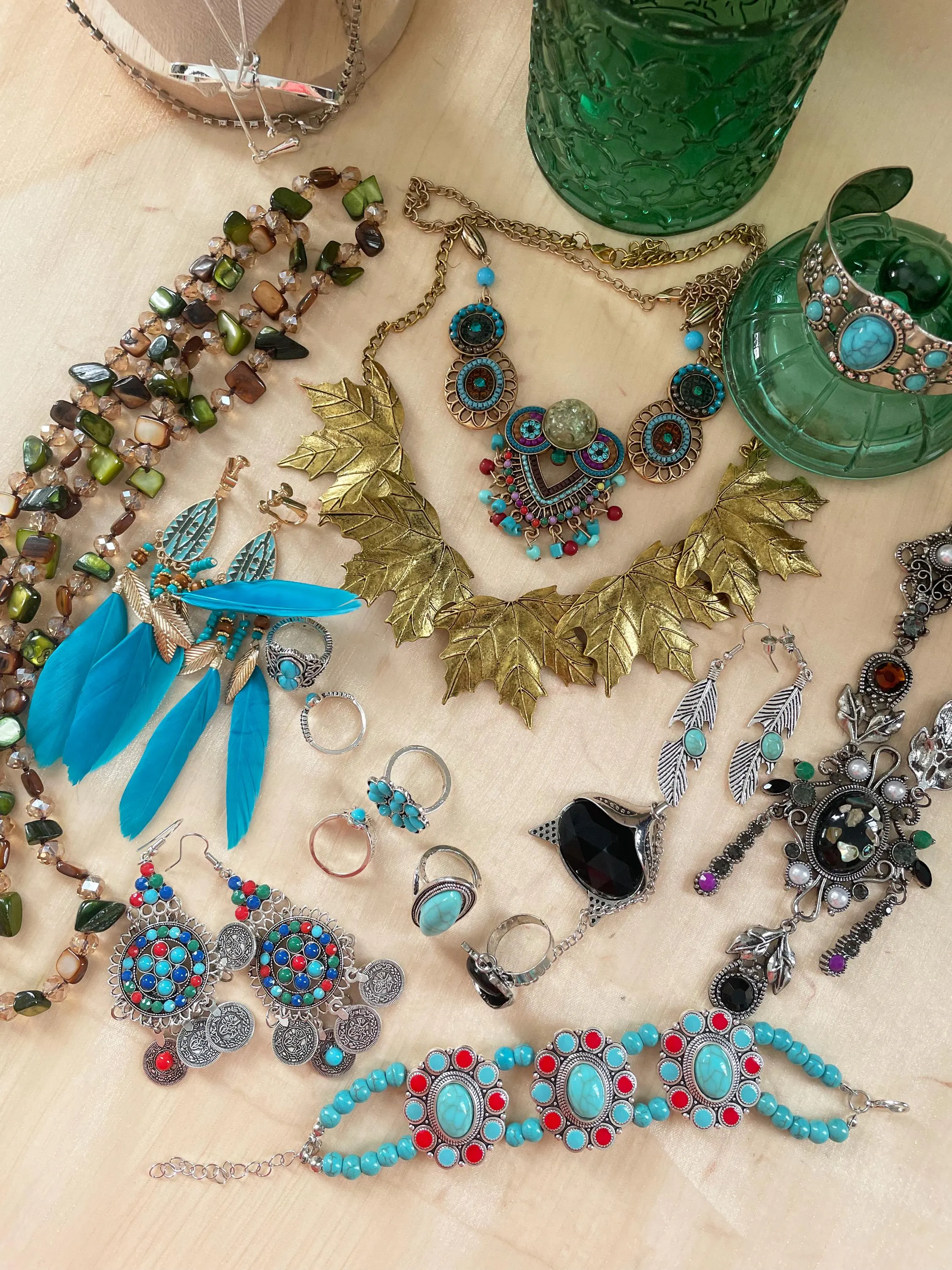 Boho Turquoise Color Mystery Jewelry Jar fashion jewelry assortment