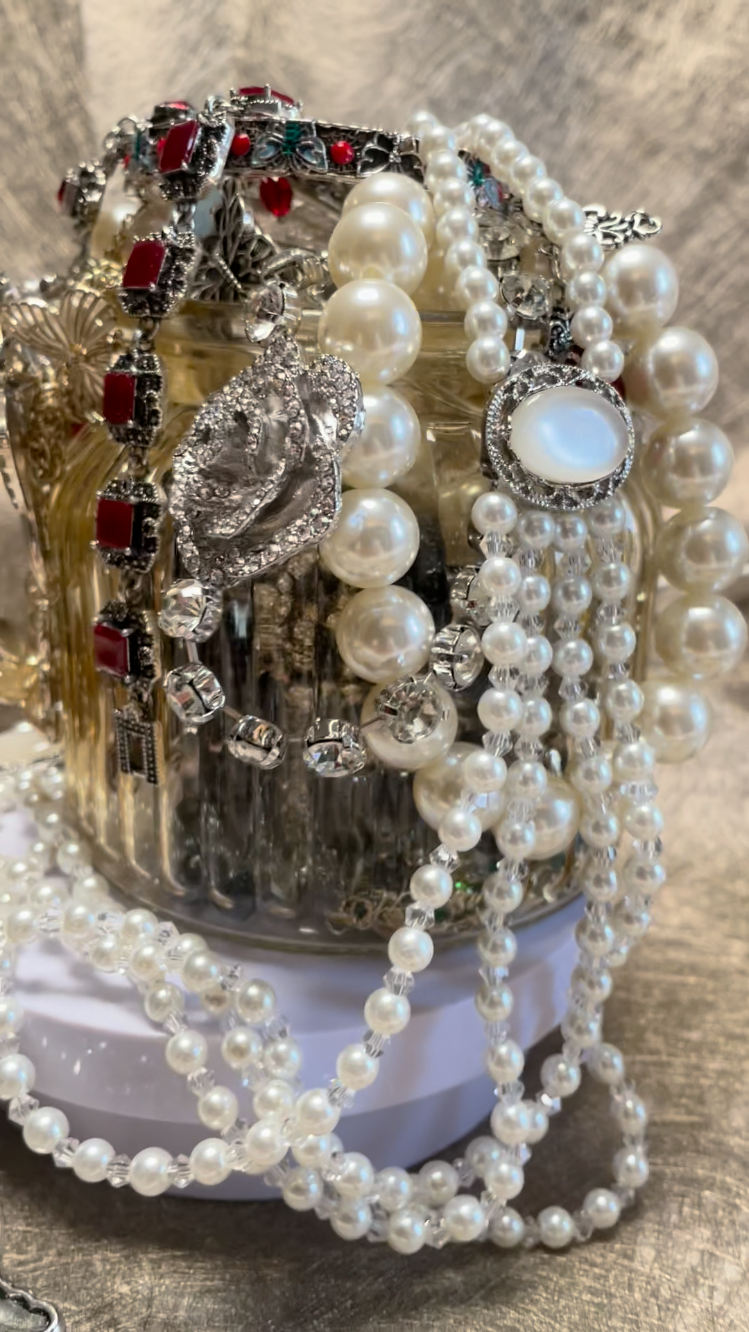 Vintage Inspired Mixed Metal Pearl Style Mystery Jewelry Box fashion jewelry assortment
