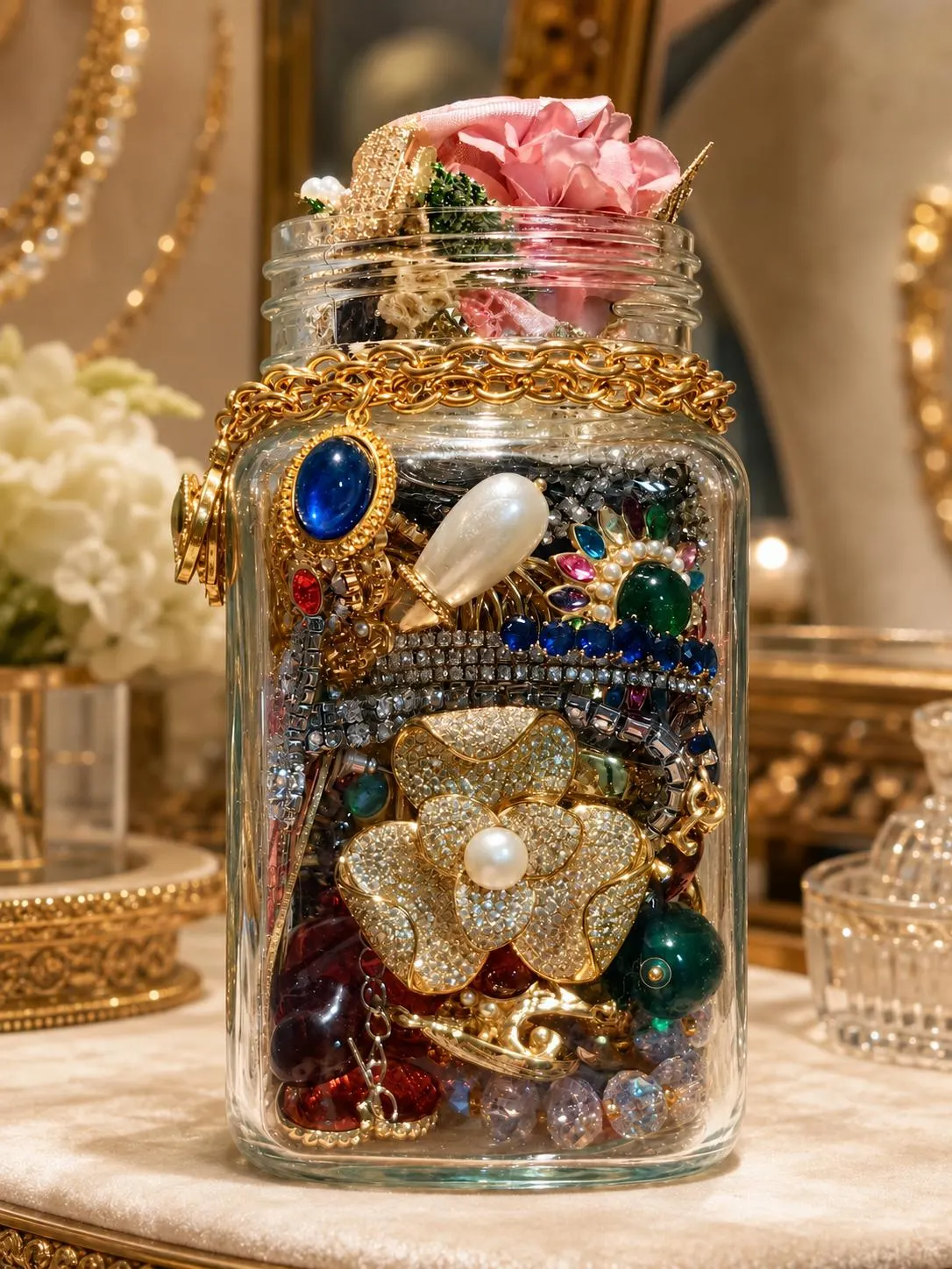 Old Money Vintage Inspired Mystery Jewelry Jar fashion jewelry assortment