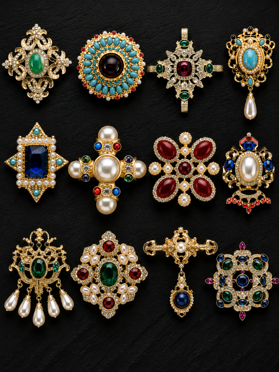 Victorian Inspired Baroque Brooch Mystery Box fashion jewelry assortment