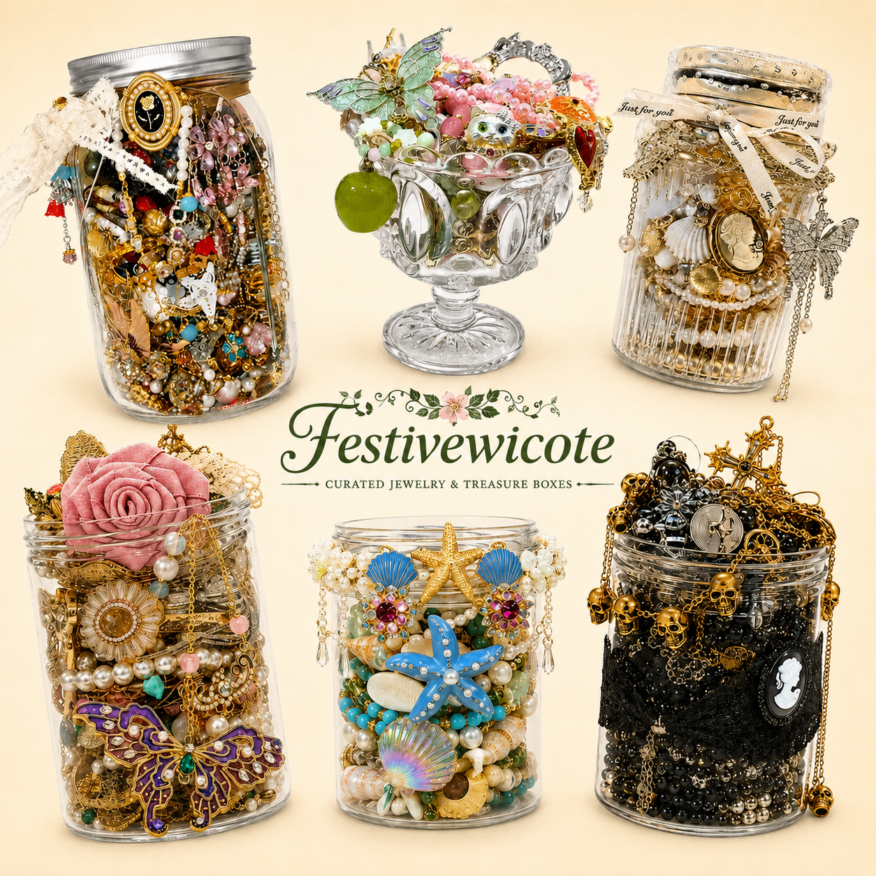 Personalized Style Mystery Jewelry Jar fashion jewelry assortment