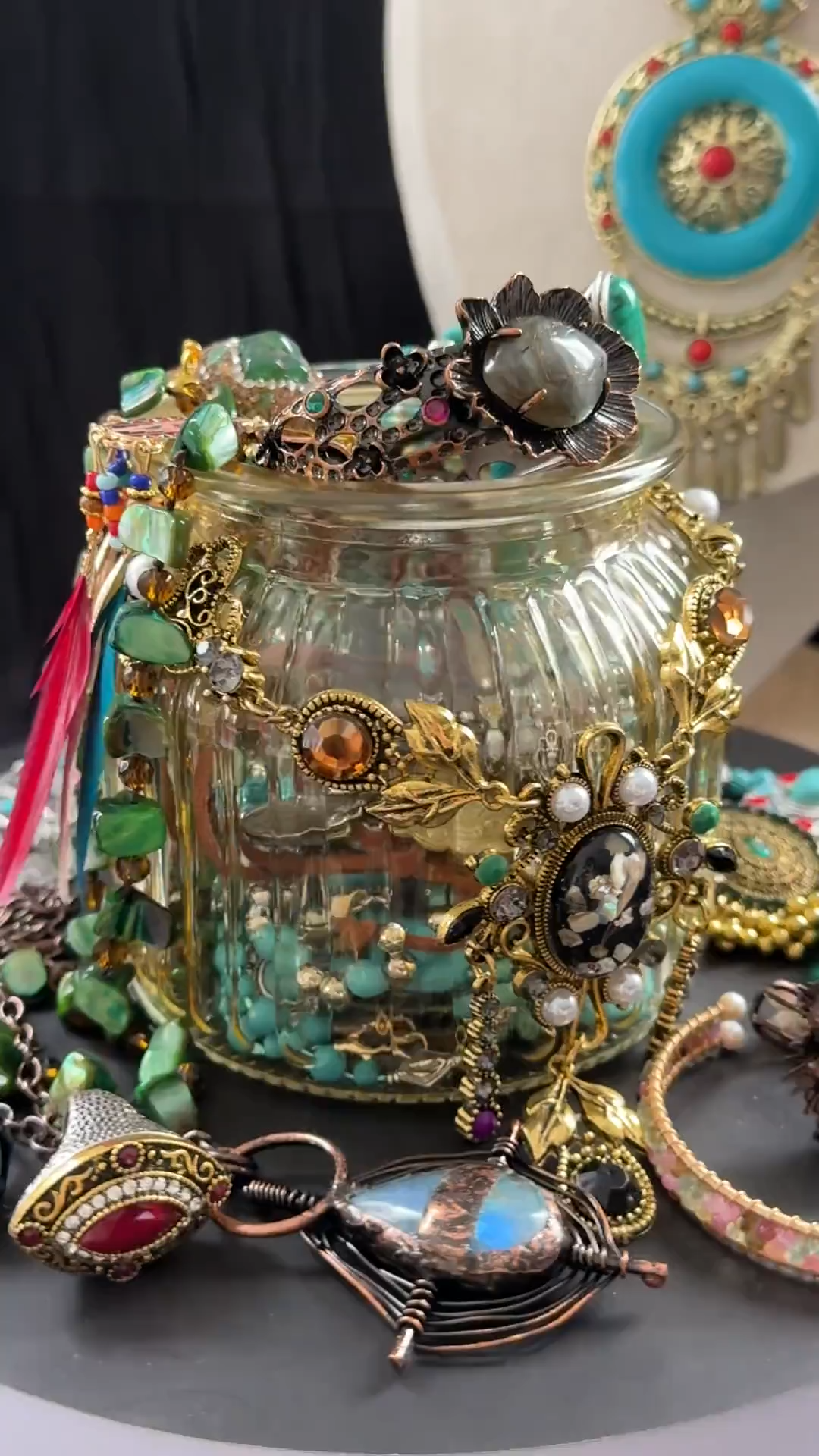Boho Turquoise Color Mystery Jewelry Jar fashion jewelry assortment