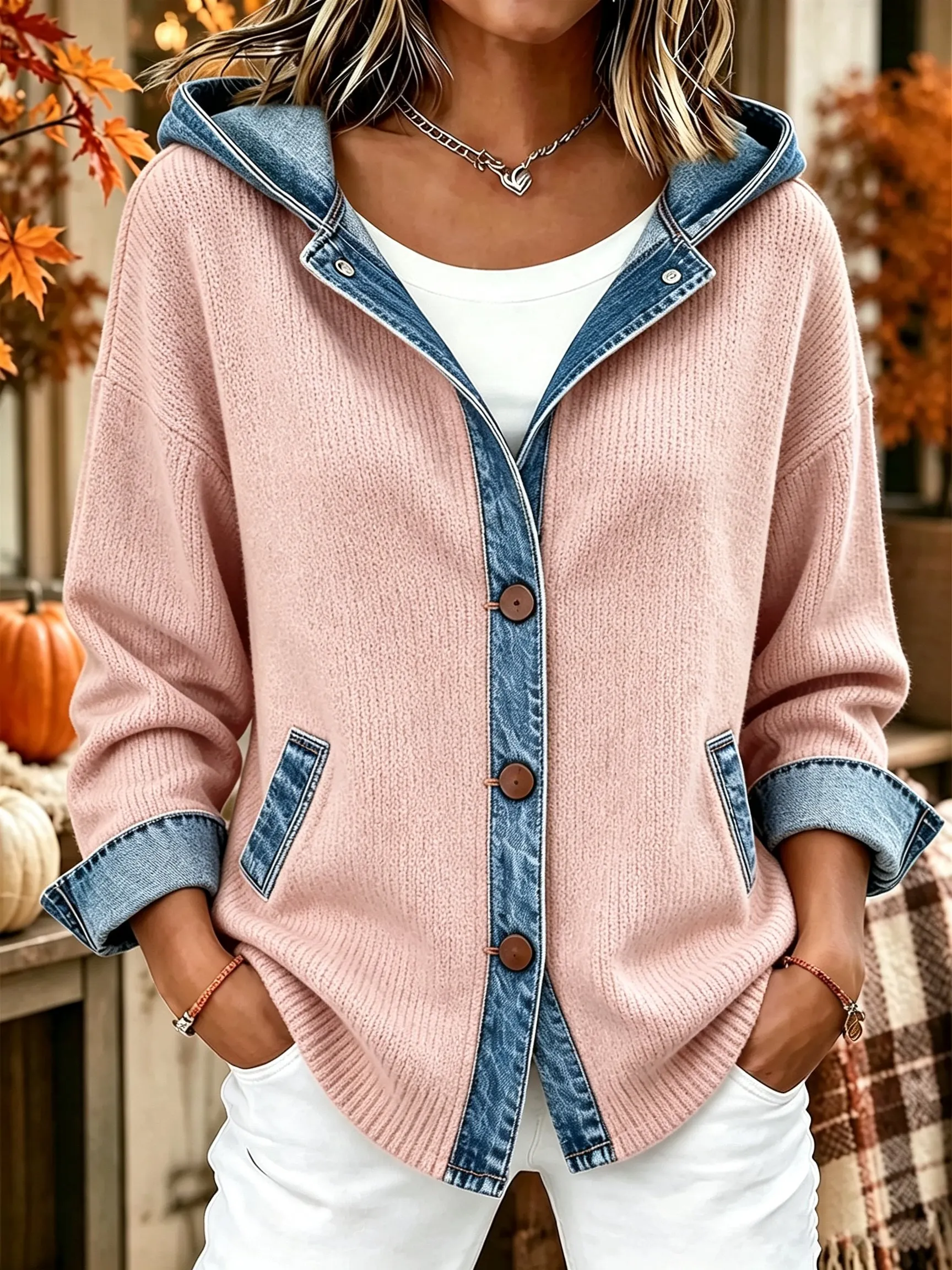 Women's casual autumn knitted cardigan