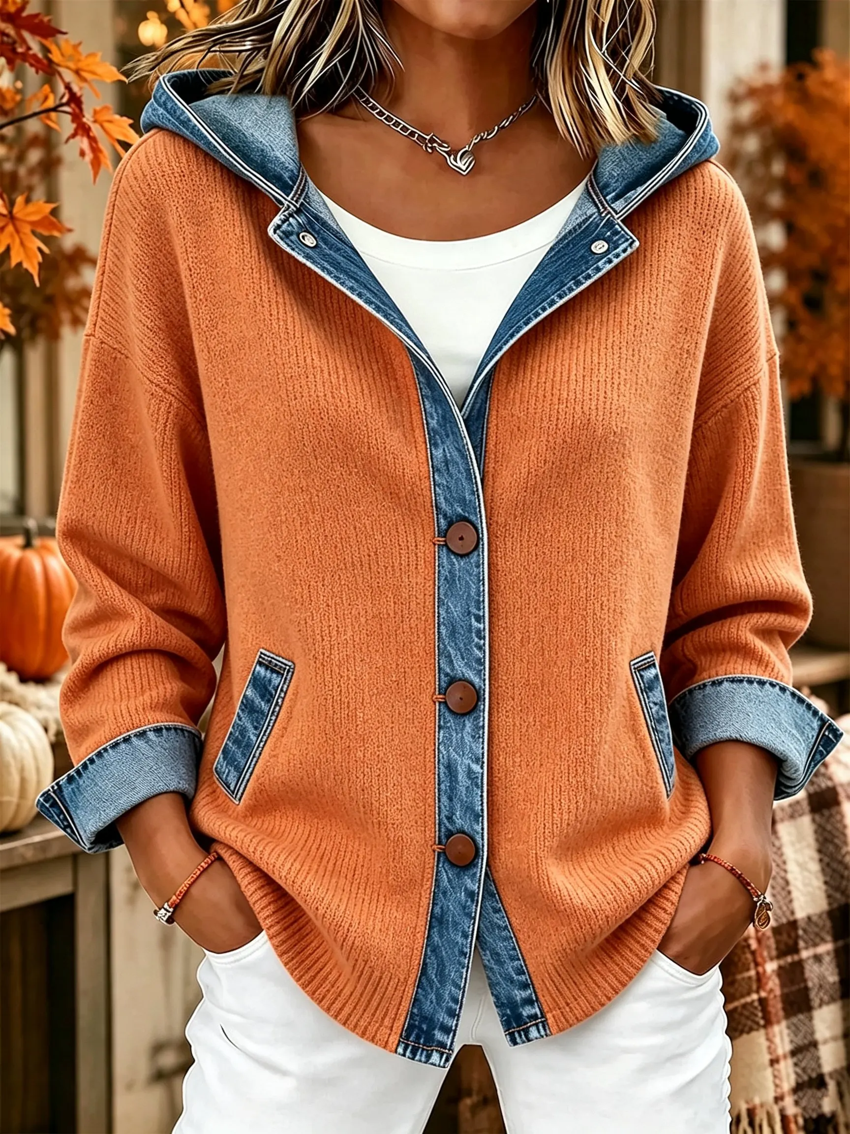 Women's casual autumn knitted cardigan
