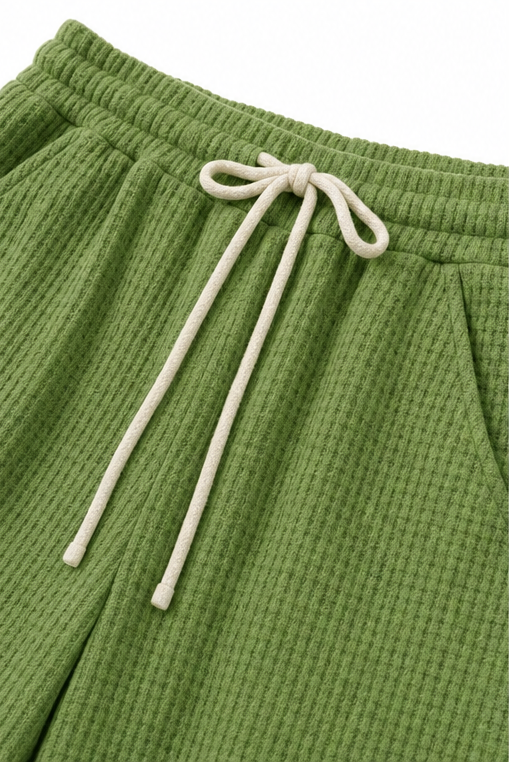 Women's Waffle‑Look Drawstring Lounge Set