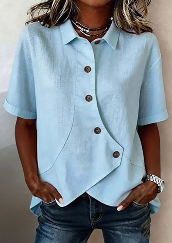 Asymmetrical Placket Button Down Shirt