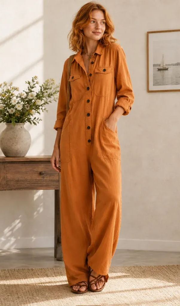 ✨ TODAY ONLY — 50% OFF ✨ Women's Relaxed Wide‑Leg Cargo Jumpsuit