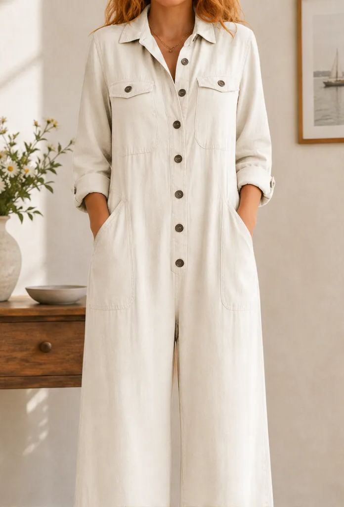 ✨ TODAY ONLY — 50% OFF ✨ Women's Relaxed Wide‑Leg Cargo Jumpsuit