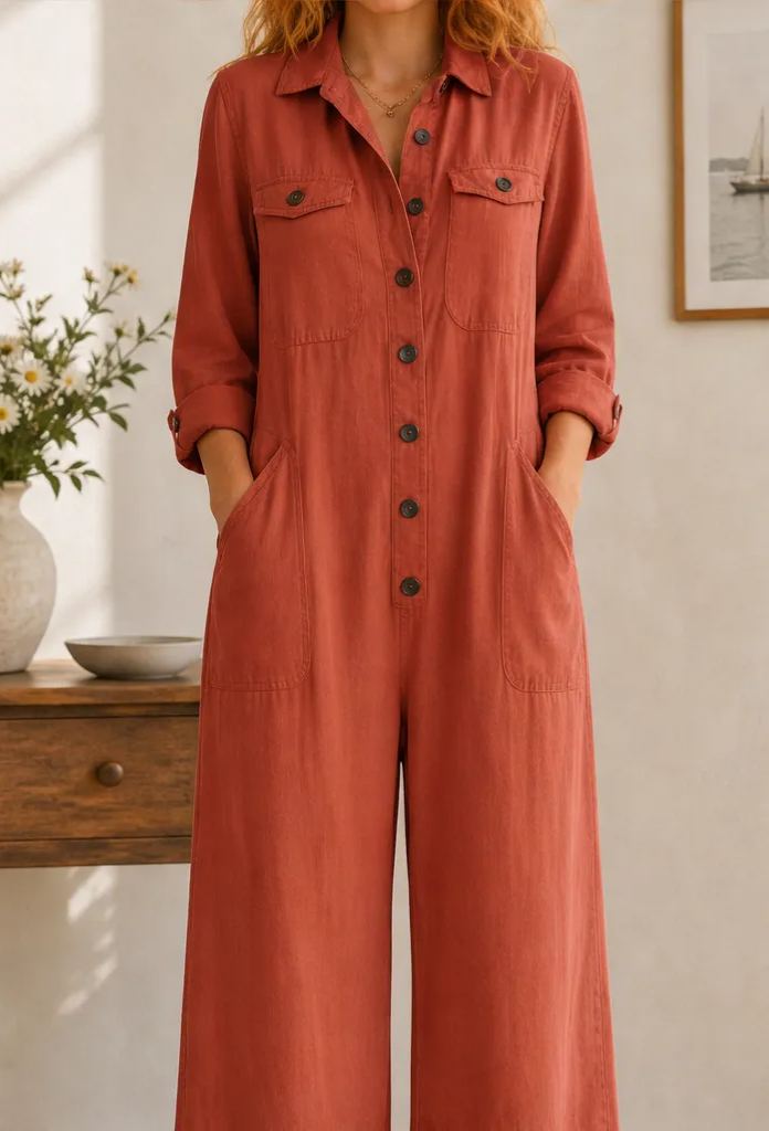 ✨ TODAY ONLY — 50% OFF ✨ Women's Relaxed Wide‑Leg Cargo Jumpsuit