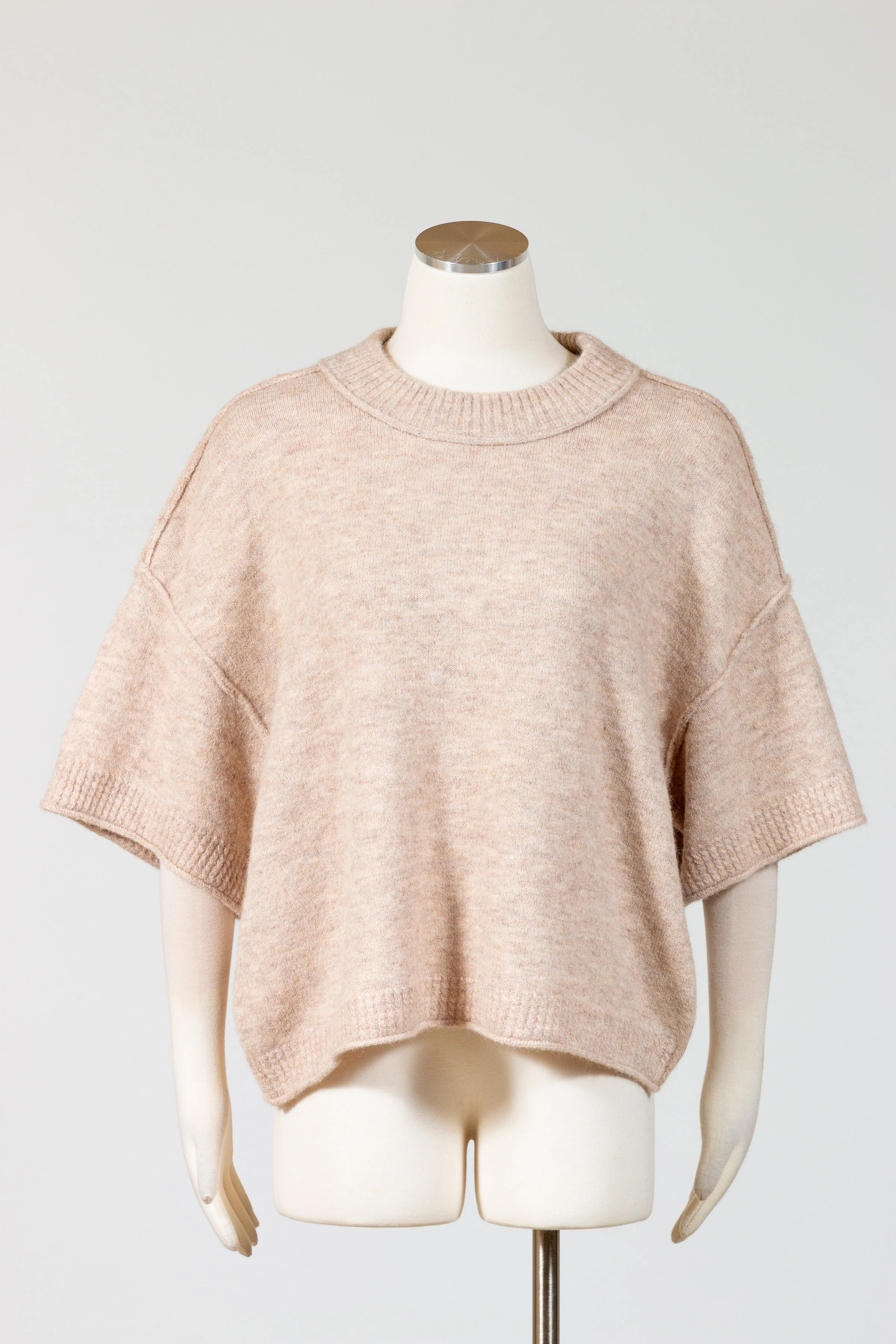 Elbow Sleeve Crewneck Sweater