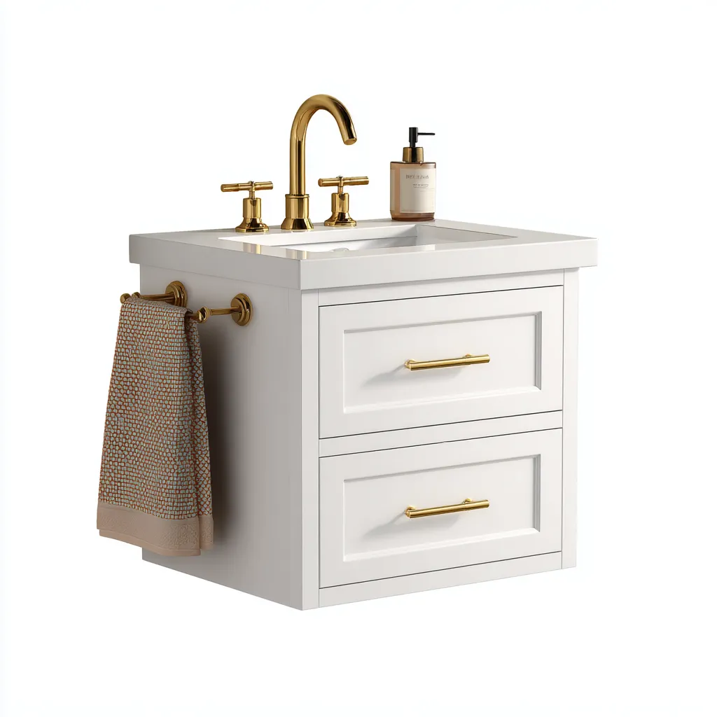 Mobile lavabo sospeso 76×46×60 cm - bianco - stile minimalista per bagno-Valaostudio