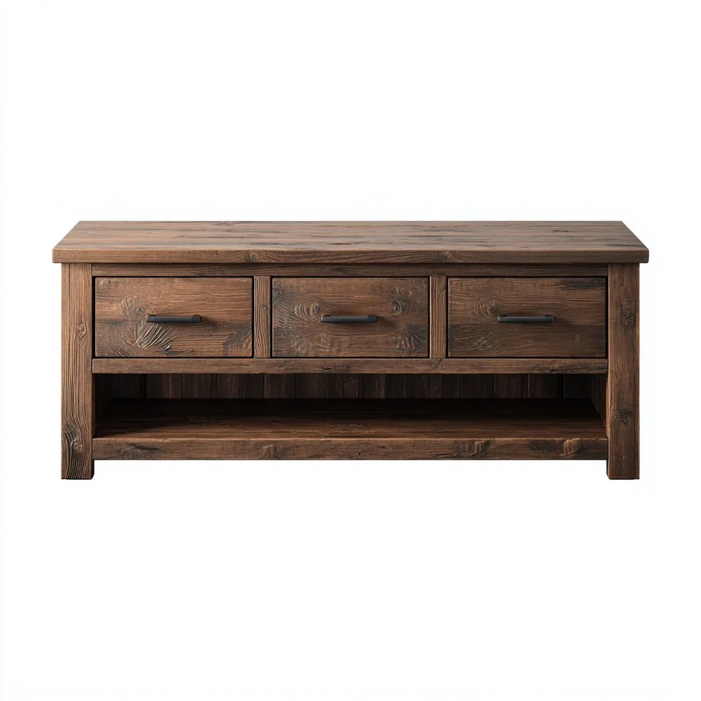 Mobile TV 150×40×58 cm - marrone scuro - legno - stile rustico con vano aperto - soggiorno-Valaostudio