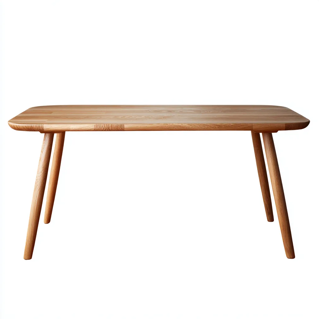 Tavolo da pranzo 160×85×75 cm - legno naturale - naturale - design scandinavo con piano arrotondato-Valaostudio