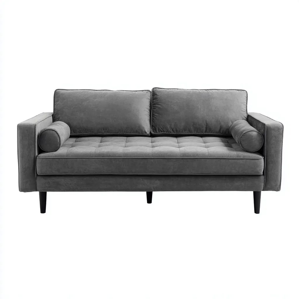 Divano 3 posti 178×84×82 cm - grigio - tessuto imbottito - stile moderno - soggiorno-Valaostudio