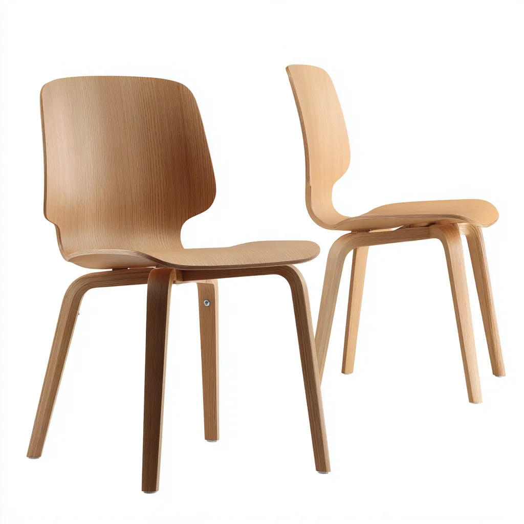 Set di 2 sedie da pranzo in legno multistrato 52×49×82 cm - naturale - stile nordico per Sala da pranzo-Valaostudio