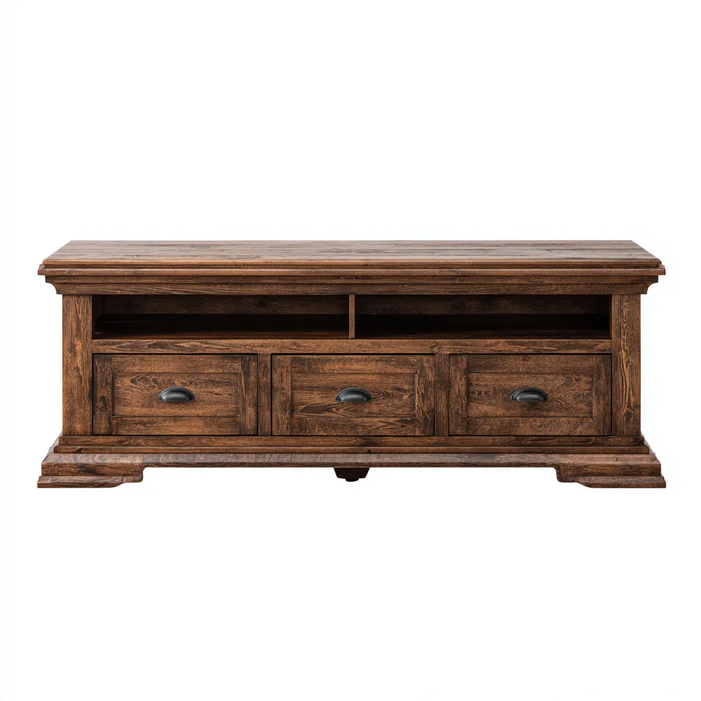 Mobile TV in legno 150×45×65 cm - marrone - con vano aperto stile classico-Valaostudio