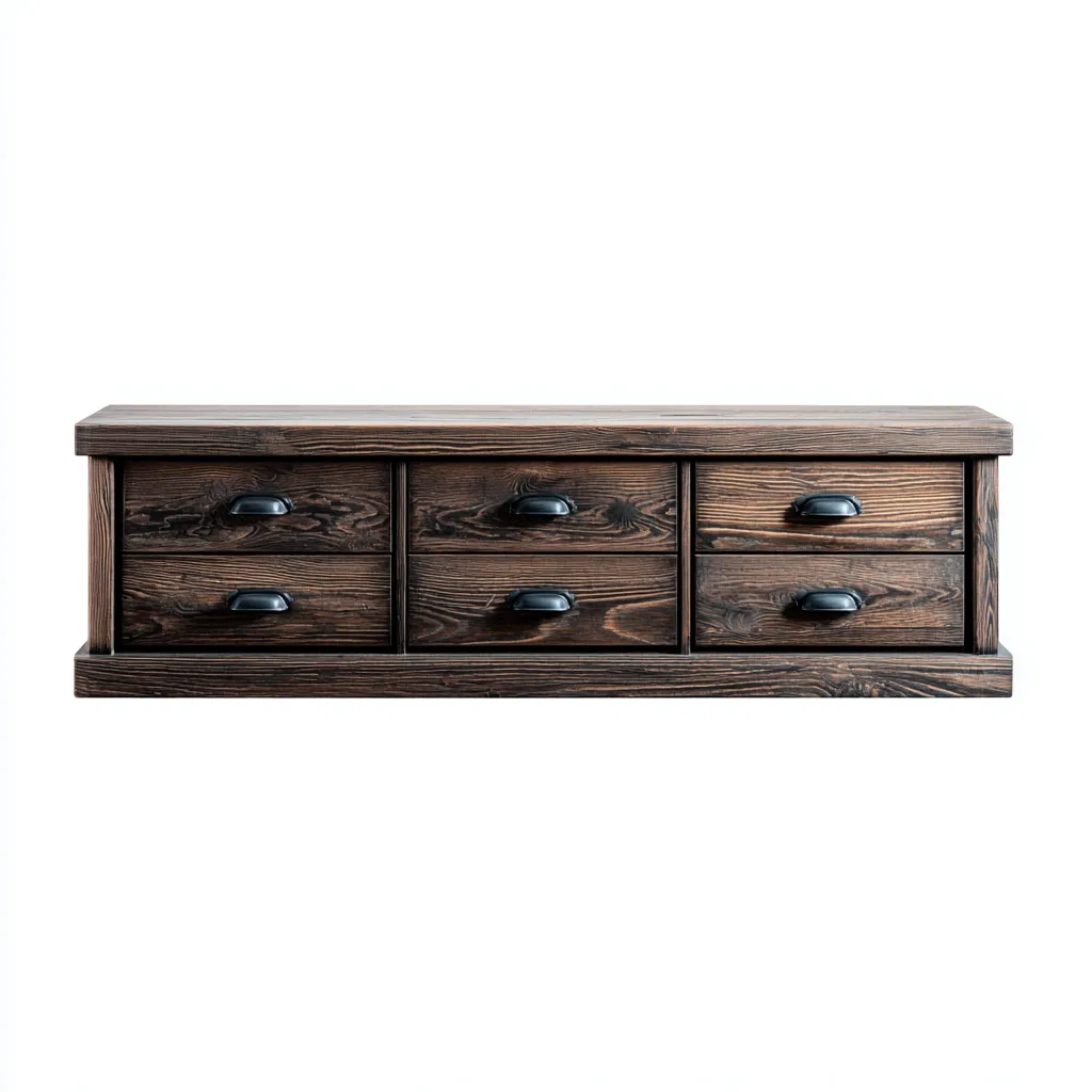 Mobile TV in legno 150×40×48 cm - marrone scuro - stile rustico compatto-Valaostudio