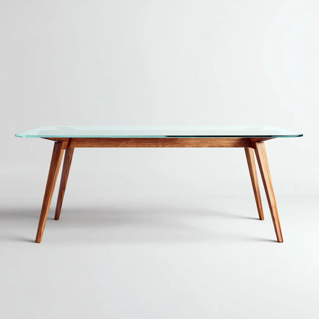 Tavolo da pranzo rettangolare in legno 180×90×76 cm - marrone - stile metà secolo per Sala da pranzo-Valaostudio