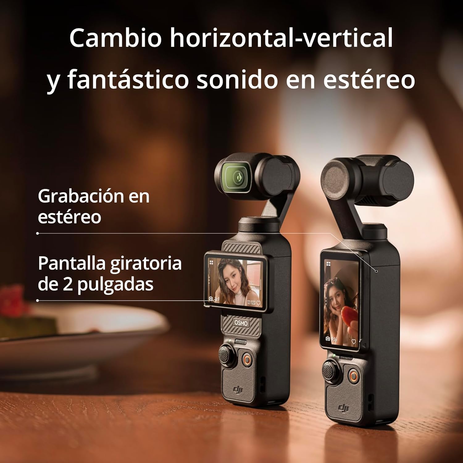 dji Osmo Pocket 3, cámara Vlogs con CMOS 1'' y vídeo 4K/120 fps, estabilización en 3 Ejes, Enfoque rápido, Seguimiento de Caras/Objetivos, Pantalla táctil giratoria de 2", cámara de vídeo pequeña