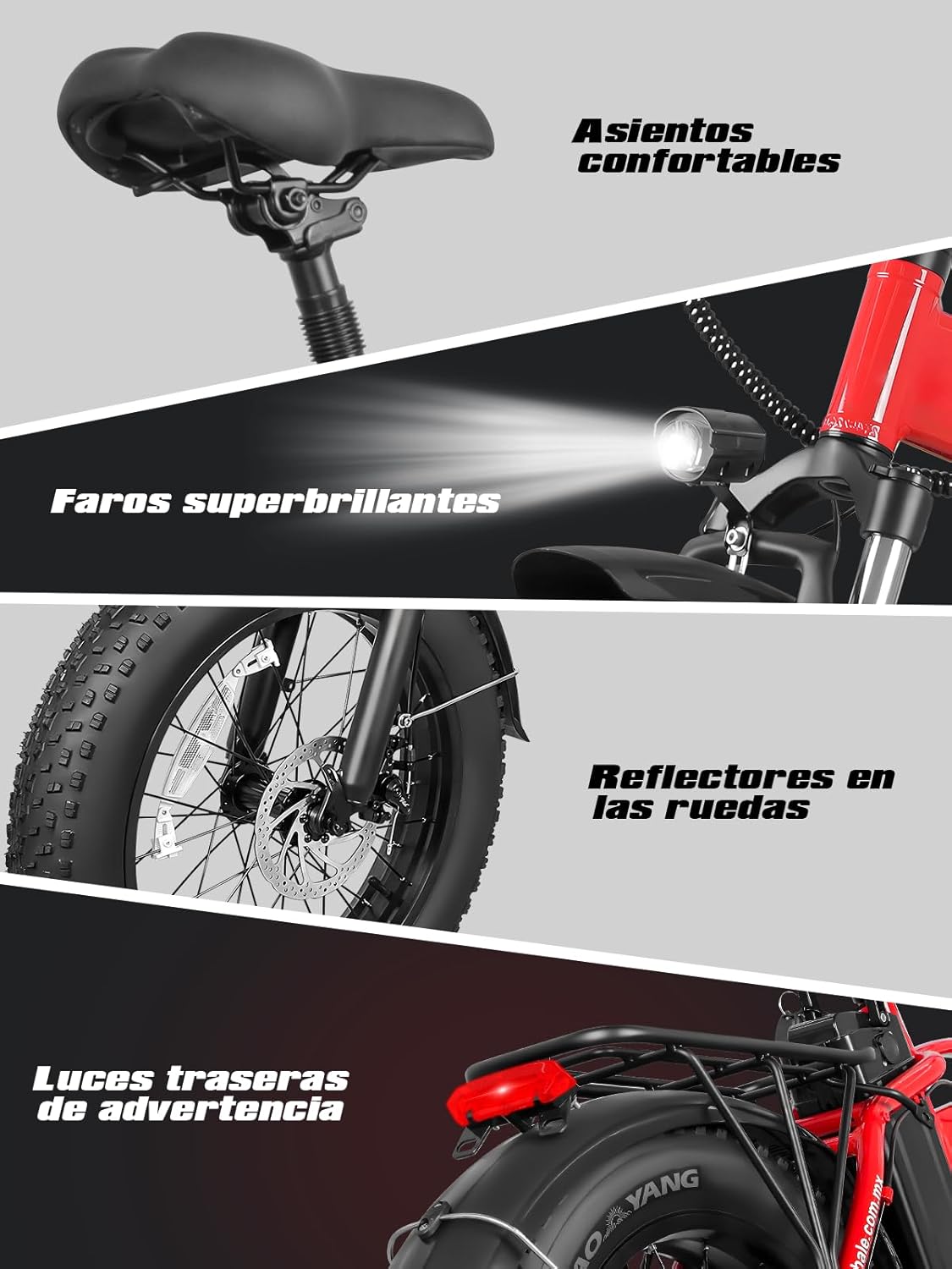 HONEYWHALE F6S Bicicleta Eléctrica Plegable para Adultos, Bicicleta de montaña de 7 Velocidades, Motor 900W-Max, Velocidad Máxima 45KM/H, Autonomía 50KM, Batería Extraíble (54.6V, 10.4AH)