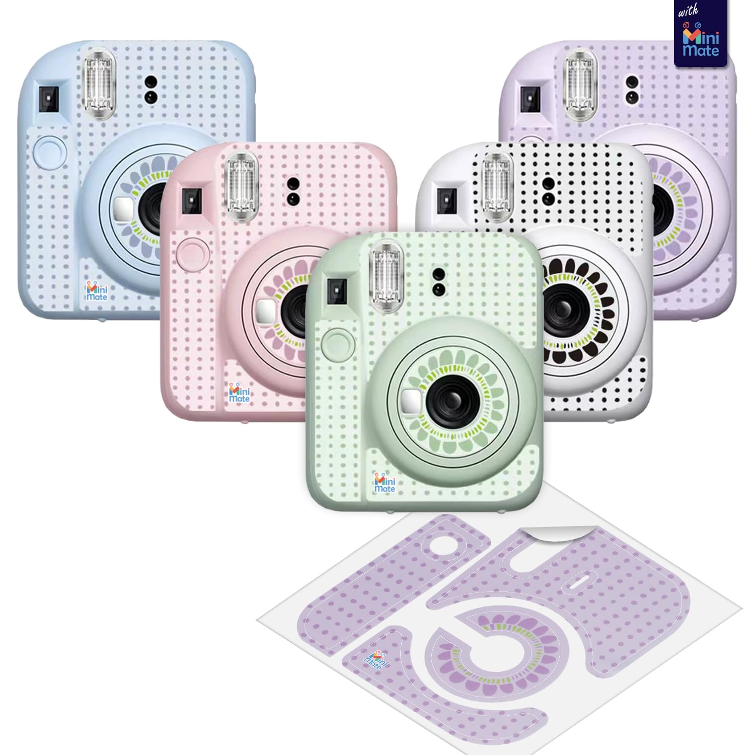 Fujifilm Instax Mini 12 cámara instantánea lila púrpura + estuche de transporte + Fuji Instax Film Value Pack (40 hojas) paquete de accesorios, filtros de color, álbum de fotos, marcos surtidos