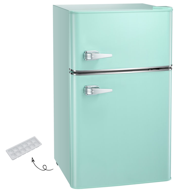 R.W.FLAME Double Door 3.2 Cu. Ft. Compact Refrigerator Mini Fridge with Freezer