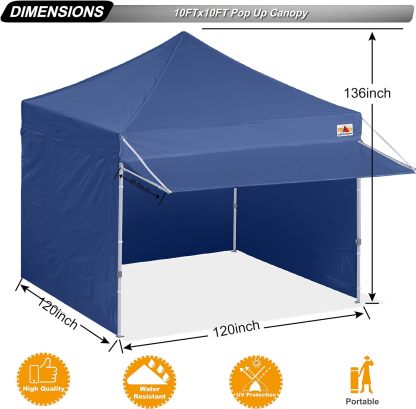 ABCCANOPY Kingkong-Series - Juego de Dosel instantáneo Comercial de 10 x 10 pies (Incluye Bolsa de Transporte de 30 Colores), Azul (Sky Blue)