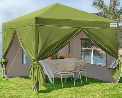 Quictent - Tienda de campaña desplegable de privacidad de 10 x 10 pulgadas con paredes laterales y ventanas ventiladas enrollables, configuración para una persona, fácil refugio para eventos