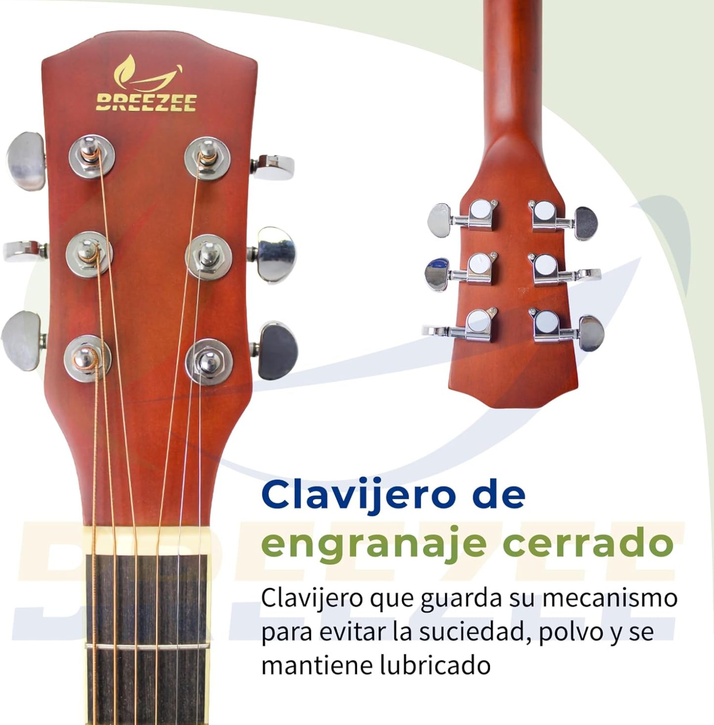 BREEZEE Guitarra Electroacústica de 41 Pulgadas con Cuerdas de Metal, Ecualizador de 4 Bandas, Incluye Funda, Afinador, Cuerdas Extra, Cable Auxiliar y Más, Guitarra Para Expertos Y Principiantes