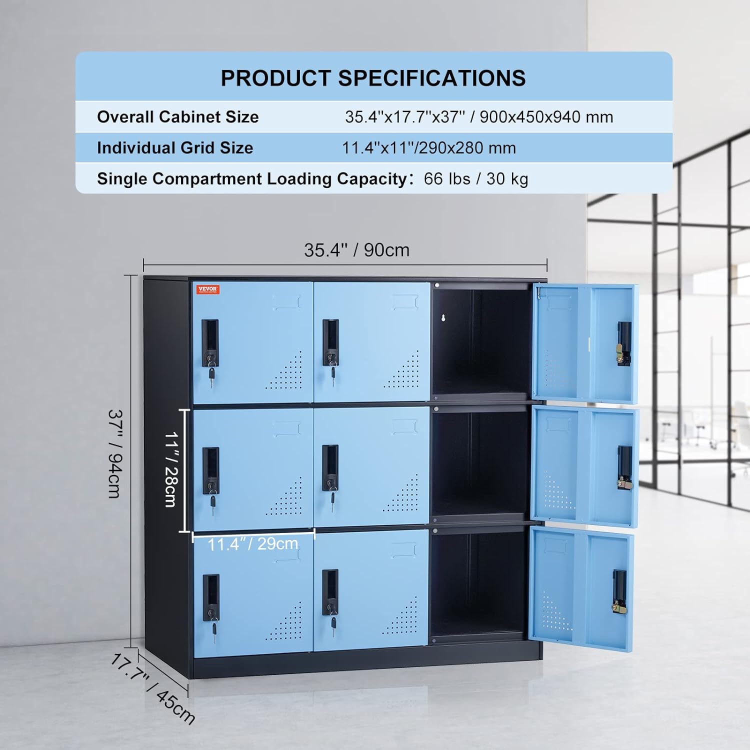 Metal Storage Cabinet with Wheels, 75'' Locking Steel Storage Cabinet with 2 Magnetic Doors and 4 Adjustable Shelves for Office, Garage, Home