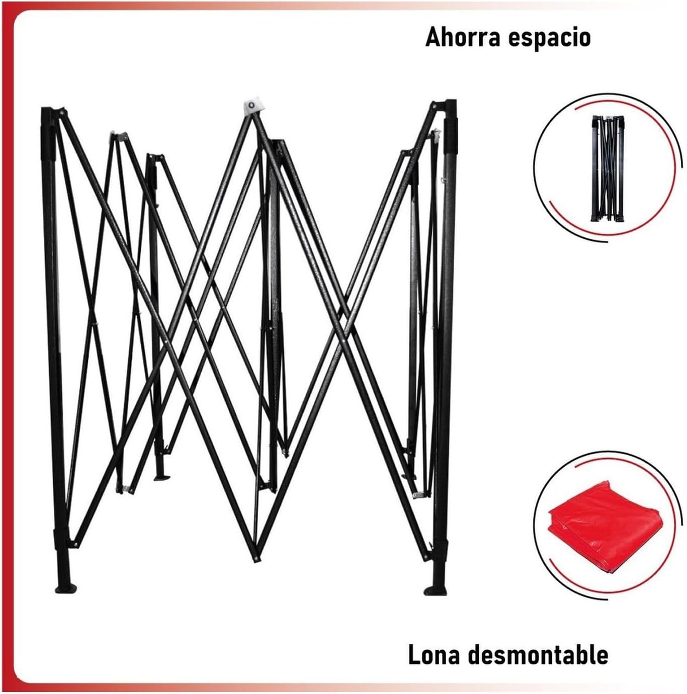 RACK & PACK Carpa 3x3 para Exteriores Lona Jardin Toldo Retractil Estructura de Acero Plegable 3 Ajustes de Altura Impermeabilidad 600D Premium Campismo Facil Armado Fiesta Reunión (Verde)
