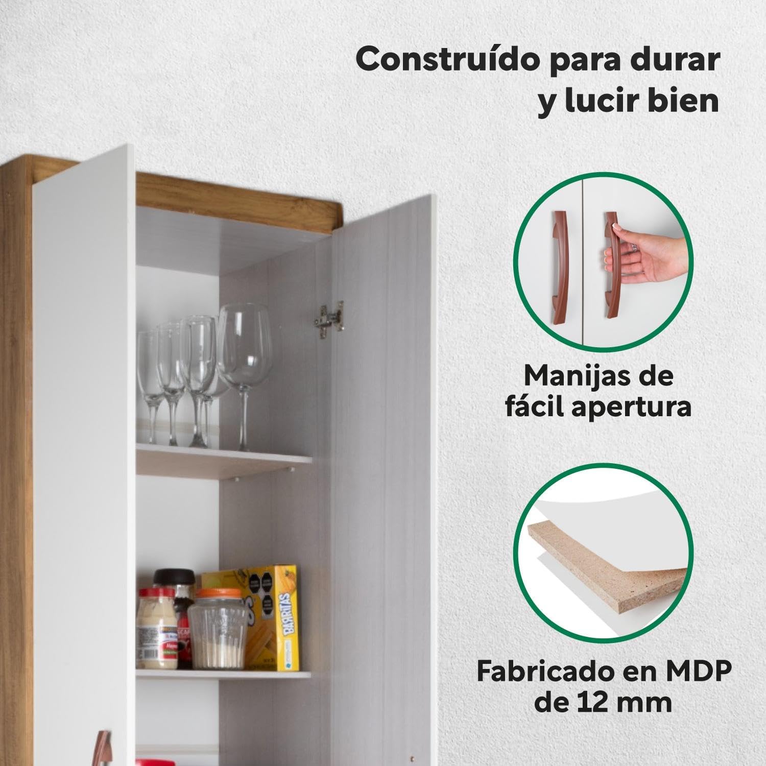 Kingshouse | Ropero De 6 Puertas con 2 Cajones – Color Café – Barra para Colgar – Estructura MDP – Mueble Organizador De Ropa – Armario para Casa, Recámara y Hogar