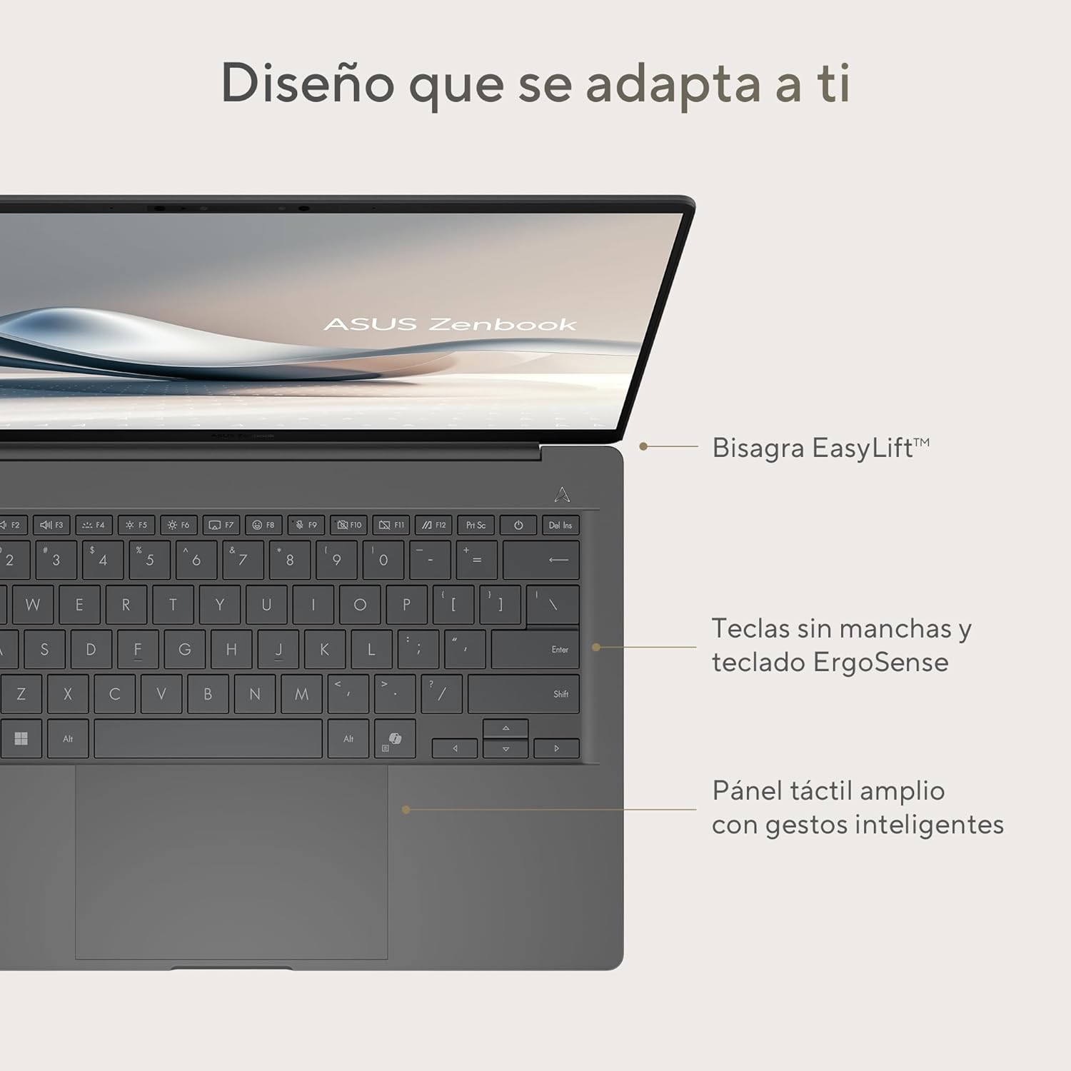 ASUS Laptop Zenbook A14/14 OLED/Snapdragon X X1 26 100/NPU hasta 45 TOPS/16GB RAM/512GB SSD/Cámara FHD con IR/Teclado Retroiluminado en Español/Funda(Garantía y Servicio en México)