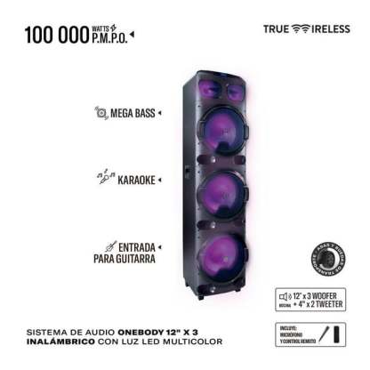 Sistema de Audio Inalámbrico STF Bafle Power Block 100,000 W 12" x3