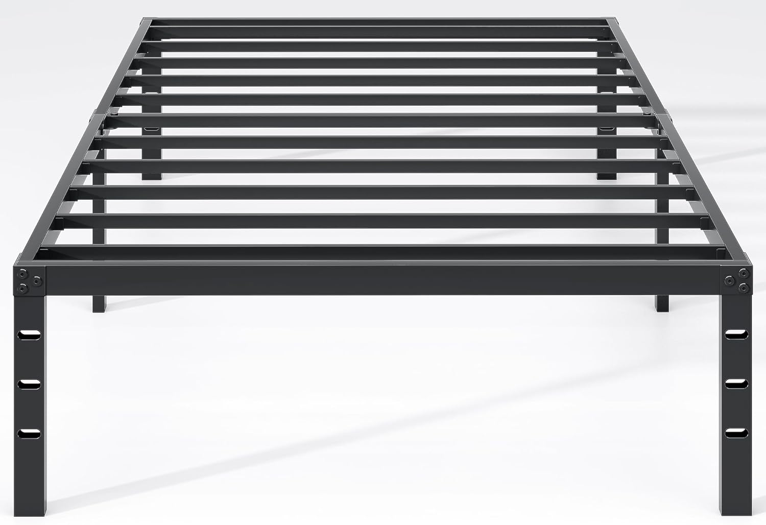 New Jeto Marco de cama de metal con espacio de almacenamiento debajo de la cama, plataforma sencilla y atmosférica, resistente y duradero, tamaño queen, adecuado para recámara