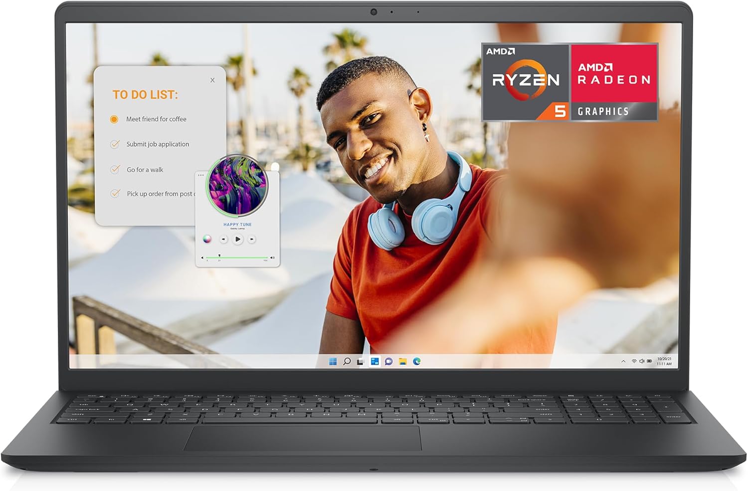 Dell Inspiron 15 3535 - visualización FHD de 15,6" (1920 x 1080), procesador AMD Ryzen 5 7520U, 8GB DDR4 RAM, 512GB SSD, AMD Radeon Graphics, Windows 11 Home, 6 meses de migración, negro carbón
