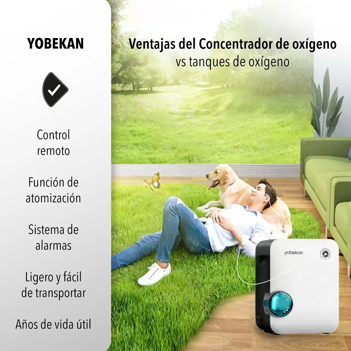 Concentrador De Oxigeno Portatil 7 Lts Yobekan