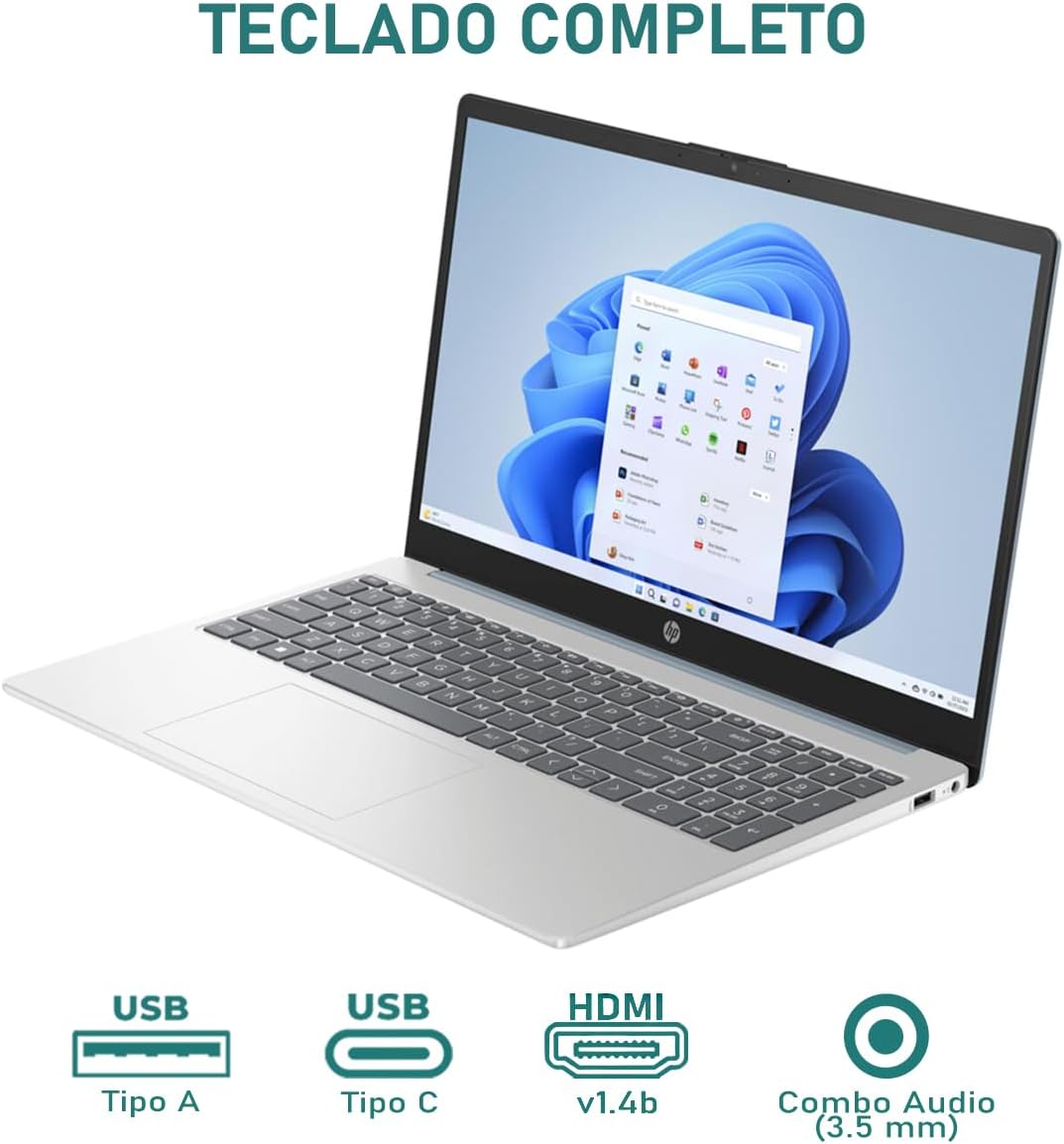 HP Laptop 15 Intel Core i5 1235U 16GB RAM 256GB SSD 15.6" Windows 11 Home Teclado en Ingles + Mouse DXT