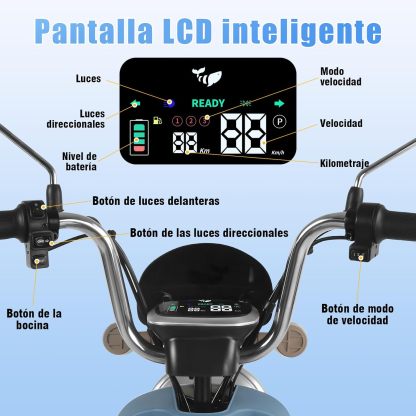 HONEYWHALE U3 PRO Bicicleta Electrica para Adultos, Moto Electrica con Alarma, Potencia Motor 650W-Max, Velocidad 31KM/H-Max, Autonomia 60KM, Bateria 20AH de Gran Capacidad
