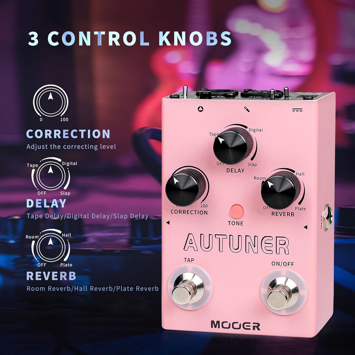 MOOER Harmonier - Procesador de efectos vocales para guitarra, pedal vocal, micrófono para grabación de transmisión en vivo (MVP2)