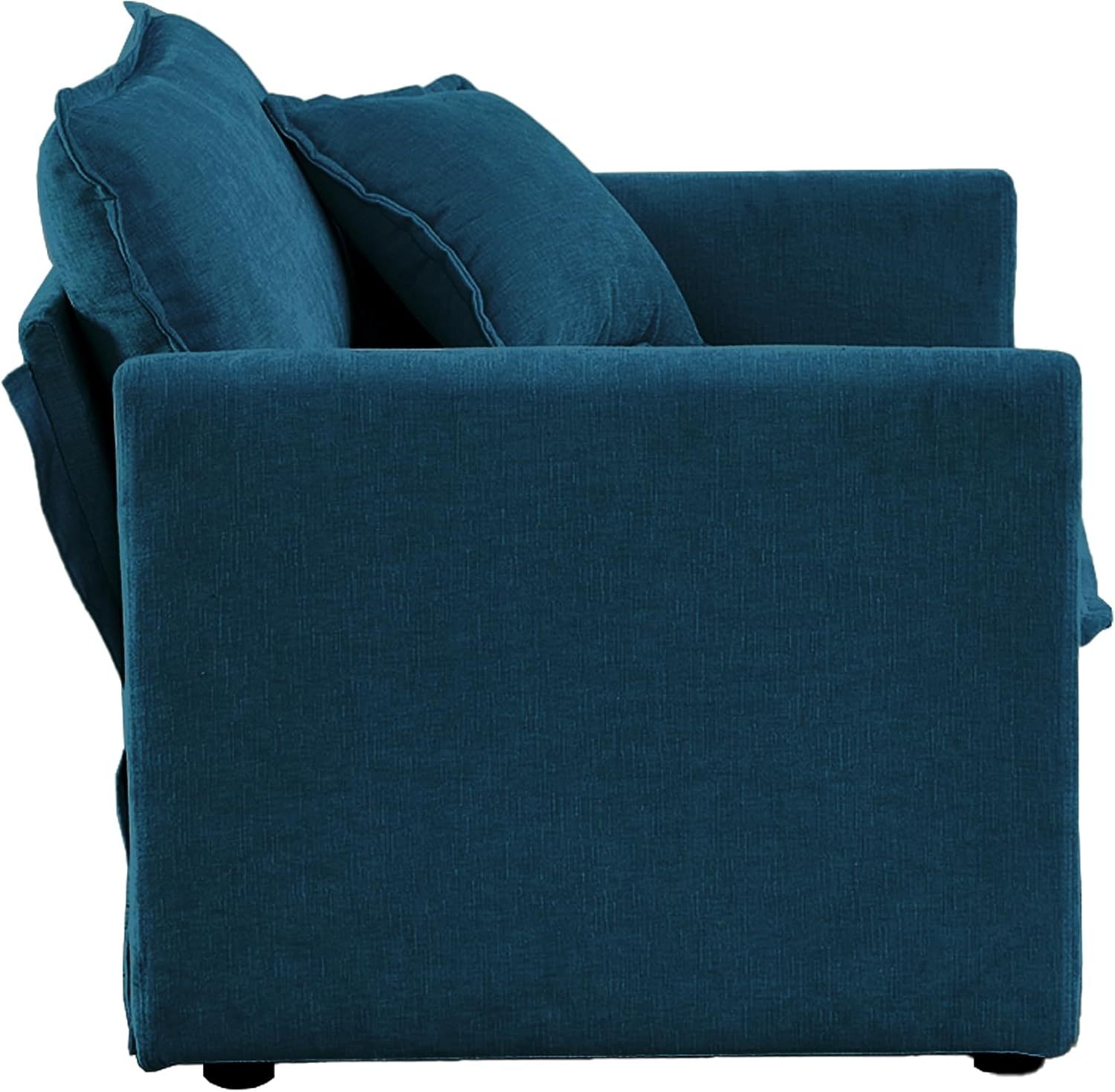 Neylory - Sofá de dos plazas con 2 almohadas para sala de estar, recámara, departamento, 2 plazas de felpilla para asiento profundo