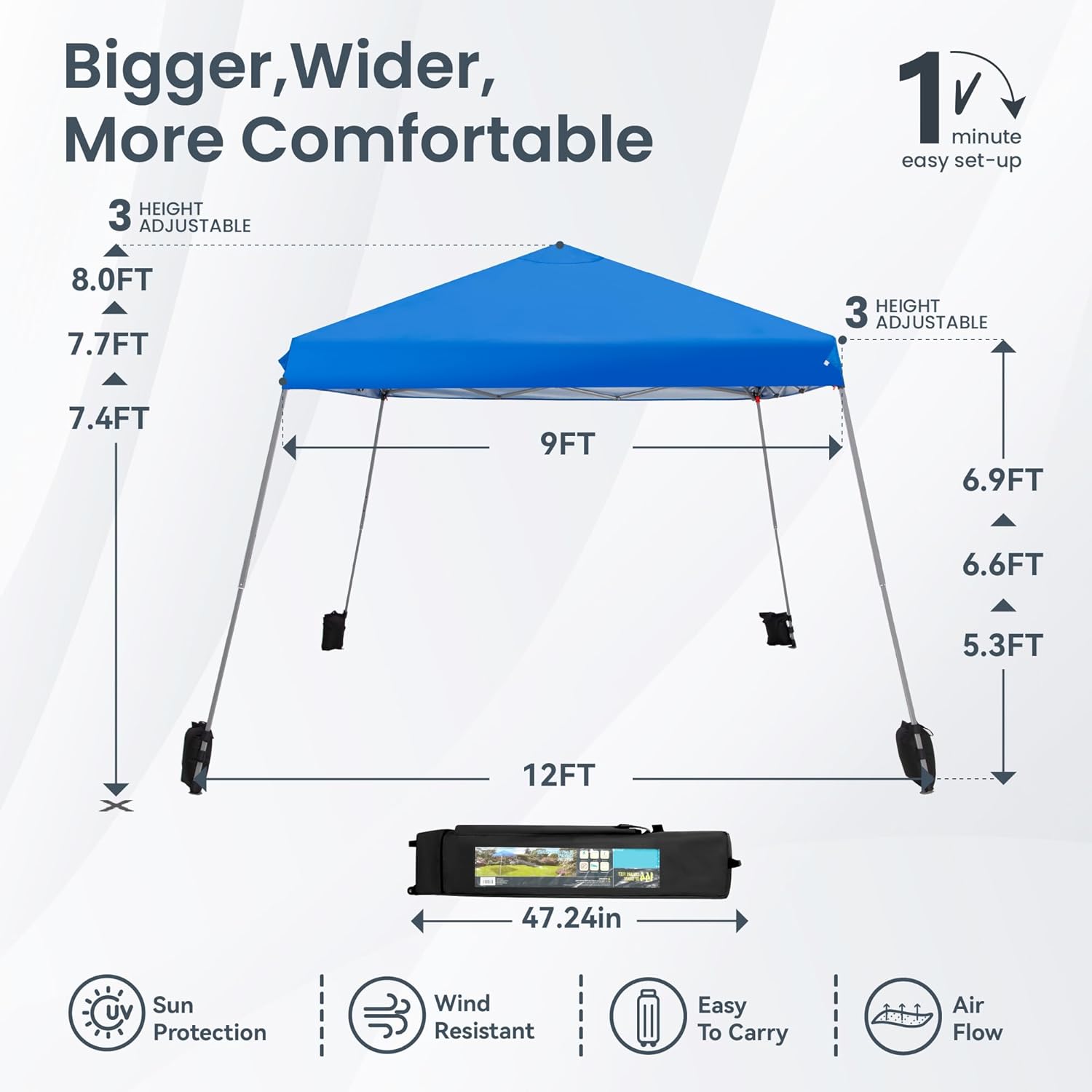 PHI VILLA - Toldo parasol con bloqueo UV de 4 x 4 m con kits de herramientas, pantalla de cenador para patio al aire libre, eventos de jardín-toallita mágica esponja