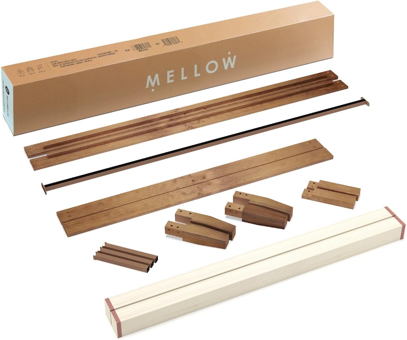 Mellow Naturalista Classic - Cama de Plataforma de Madera Maciza de 12 Pulgadas con Listones de Madera, no Necesita somier, fácil Montaje, Queen, Pino