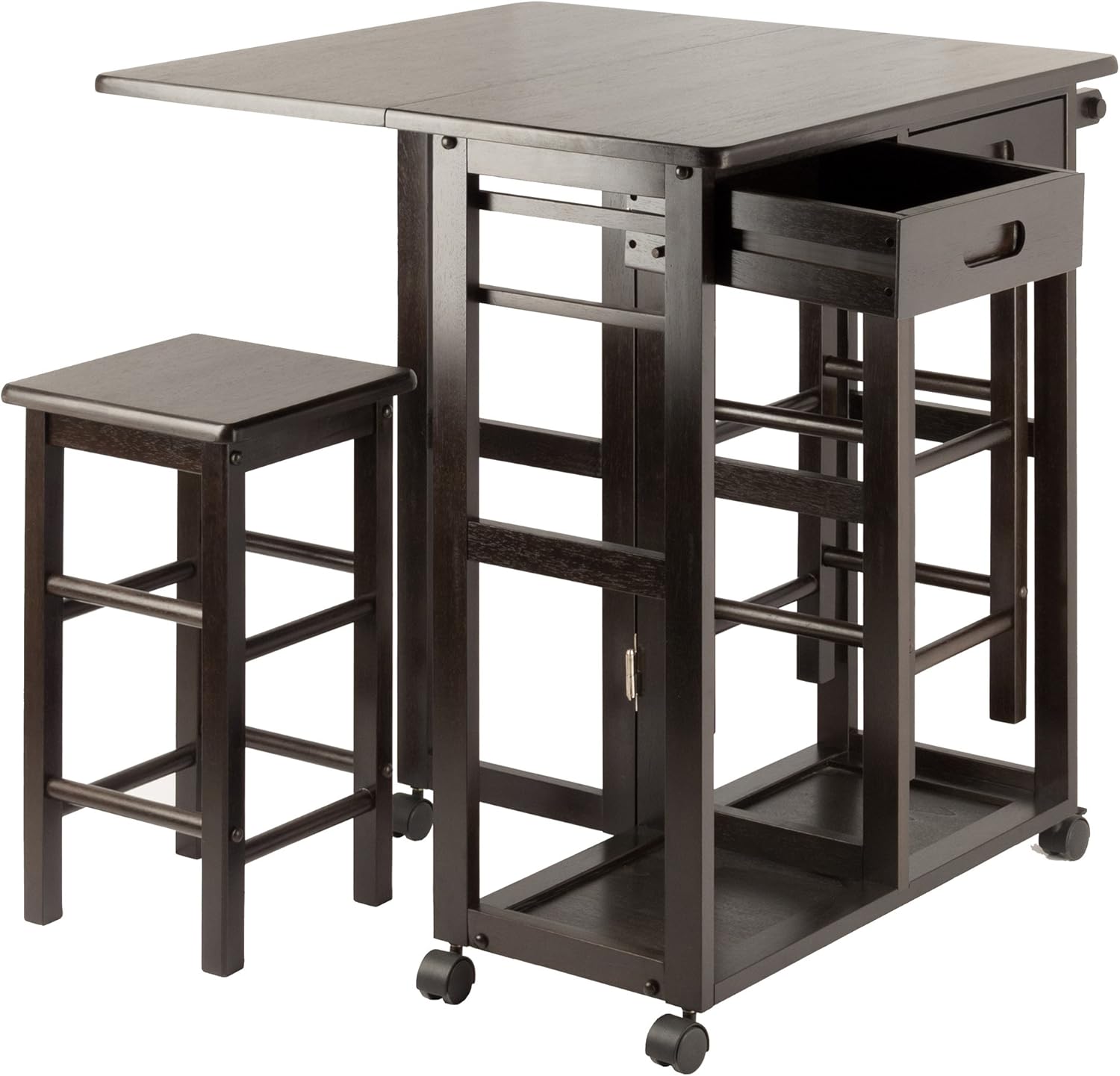 Winsome Wood 23330 Mesa Suzanne 3-Pack Space Saver Set, Coffee