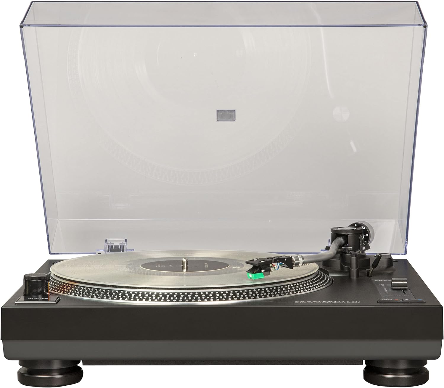 Crosley C100BT-BK Belt-Drive Bluetooth Turntable with S-Shaped Tone Arm with Adjustable Counterweight, Black