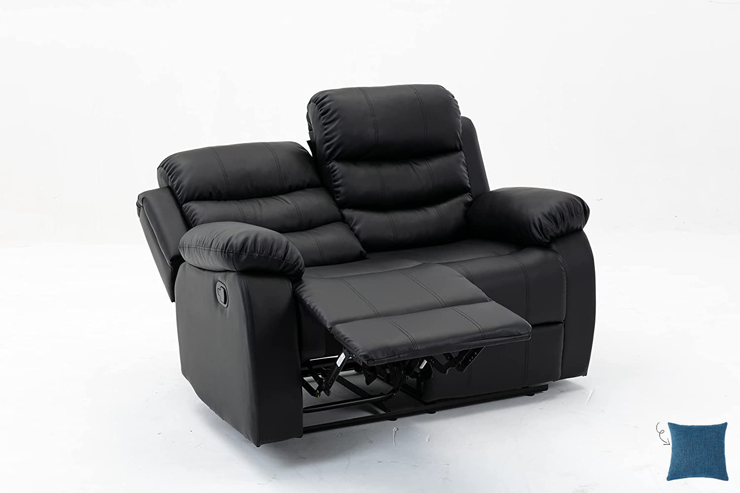 Sillón Midtown Concept Lounge Lounge de 2 secciones tapizado en piel sintética - Marrón - 95 CM X 104 CM X 150 CM 