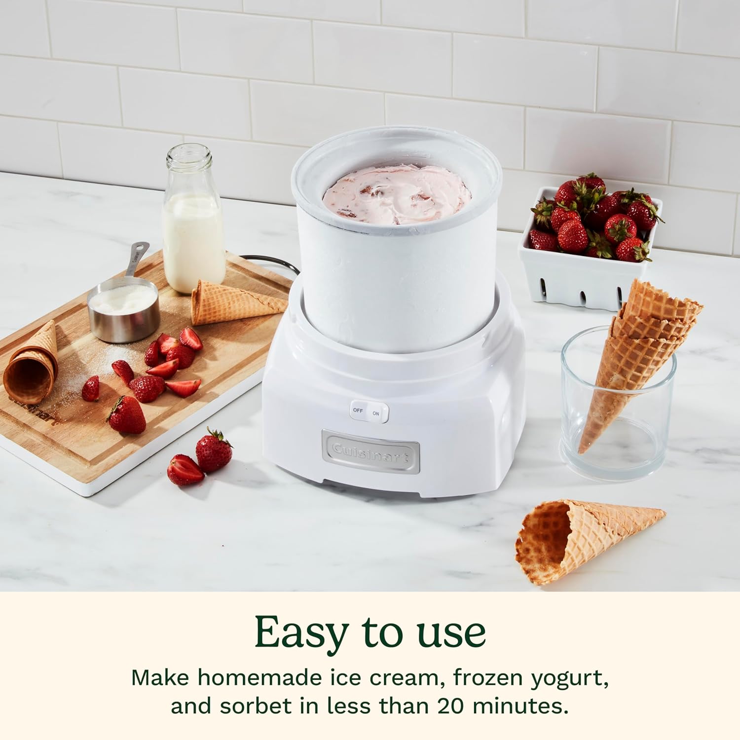 Cuisinart Automatic Frozen Yogurt Máquina para hacer helado y sorbete
