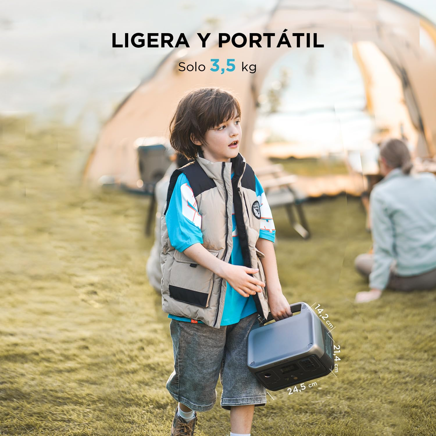 EF ECOFLOW Central elÃ©ctrica portÃ¡til RIVER 2 Negro, Panel solar 45 W, BaterÃ­a LiFePO4 256 Wh, Salida hasta 600 W, Generador solar portÃ¡til para acampar al aire libre/RVs/uso domÃ©stico